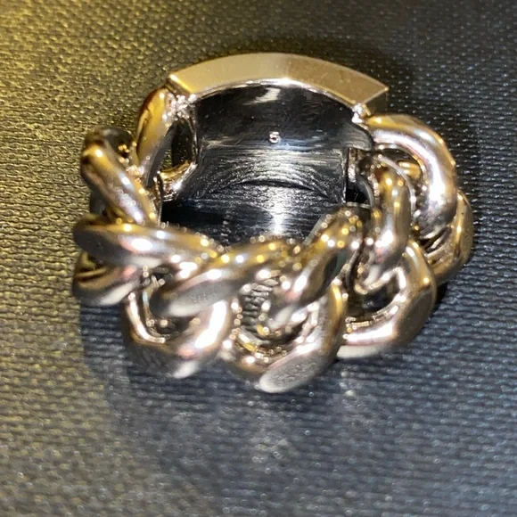 Saint Laurent Chain ID Plaque Ring in Metal Silver size 5 - Picture 6 of 8